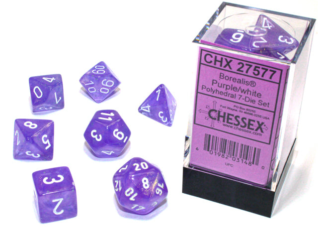 7-die Set Polyhedral Borealis Purple/White