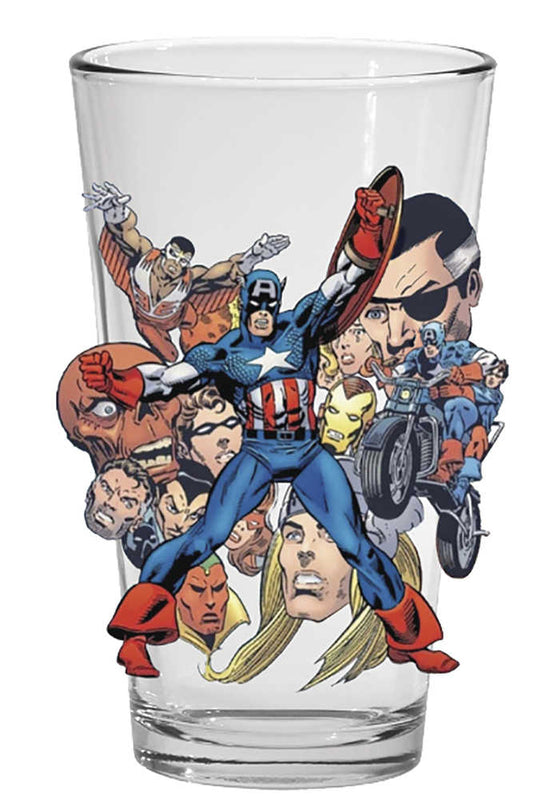 Toon Tumblers Captain America Bronze Age Clear Pint Glass (C