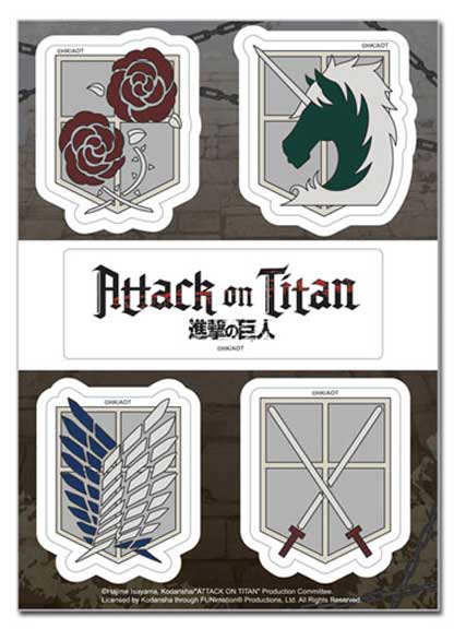 Attack on Titan Emblems Sticker Set