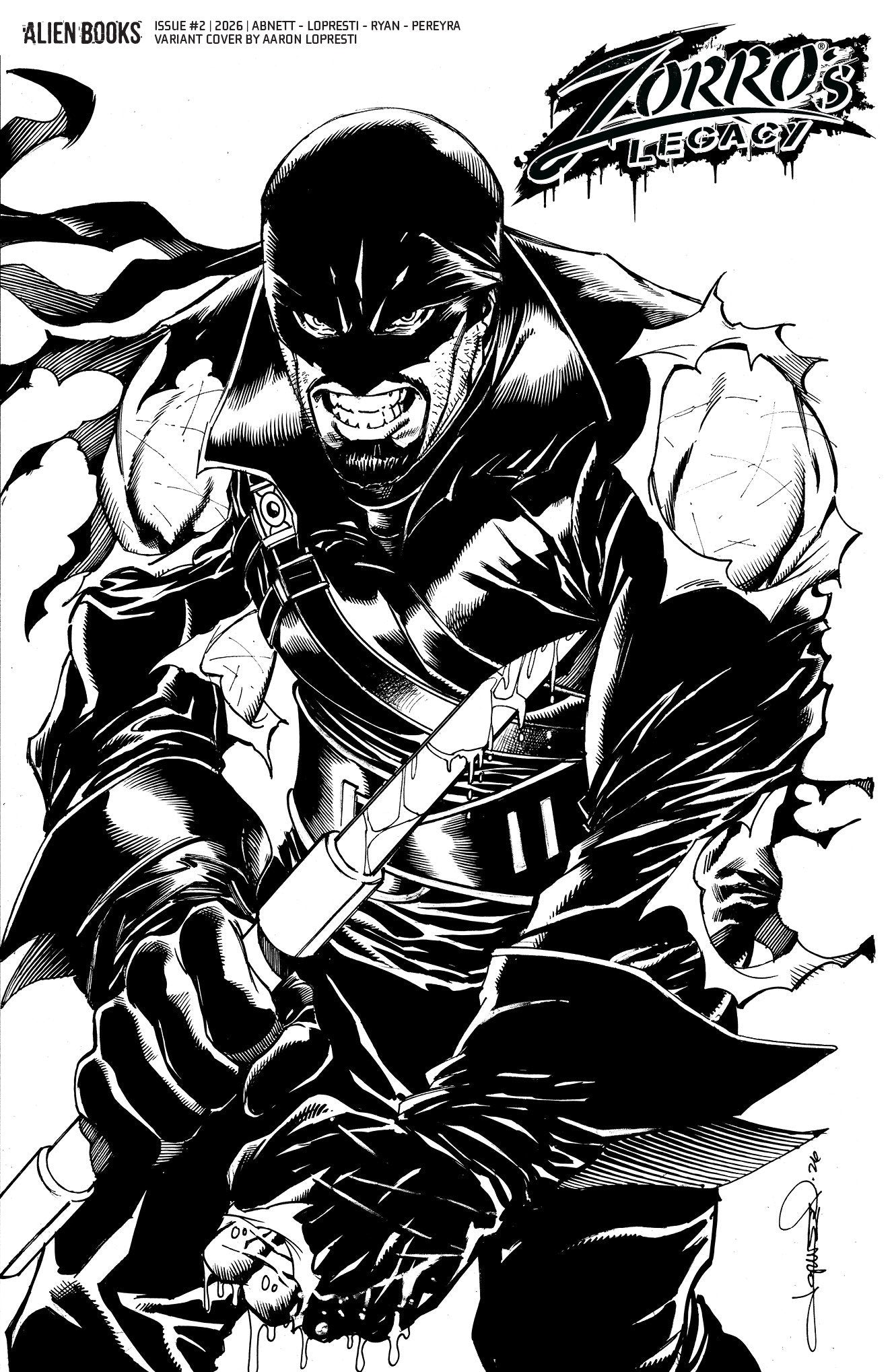 Zorro's Legacy #2 Variant D (Lopresti Black & White)