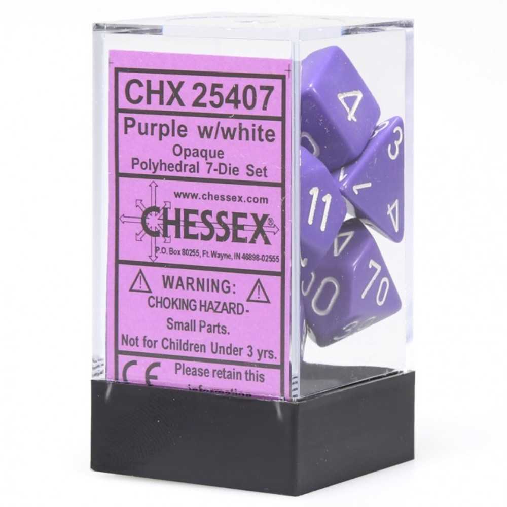 7-die Set Polyhedral Opaque Purple/White