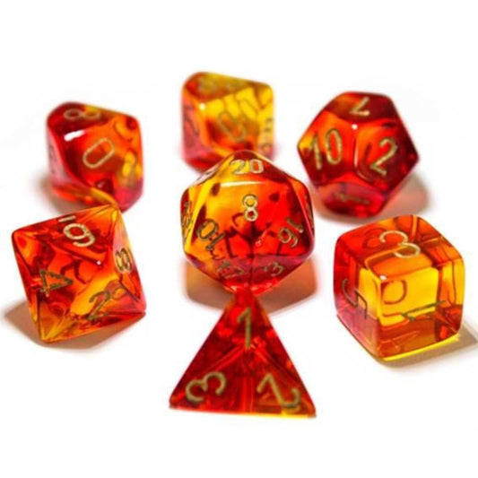 7-die Set Polyhedral Lab Gemini Red-Yellow/Gold