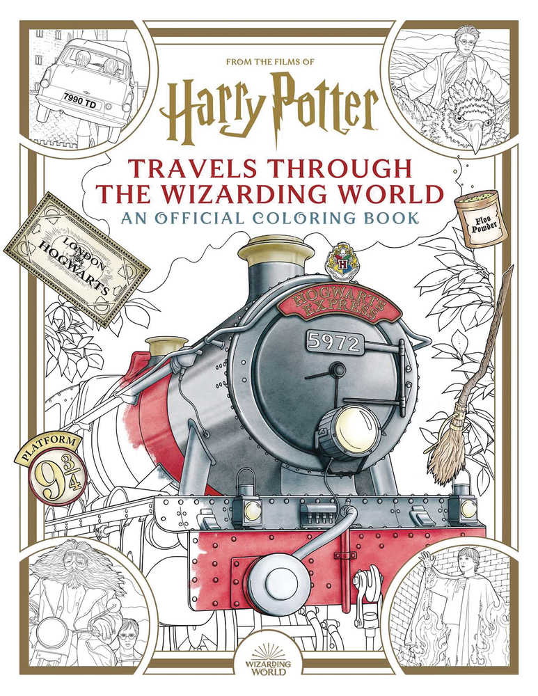 Harry Potter Travels Through The Wizarding Coloring Book